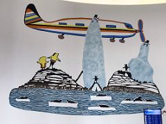 04B Aeroplane by Pudlo Pudlat 1976 Painting In The Rotunda At Iqaluit Airport Baffin Island Nunavut Canada